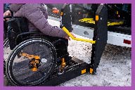 Person boarding an accessible vehicle